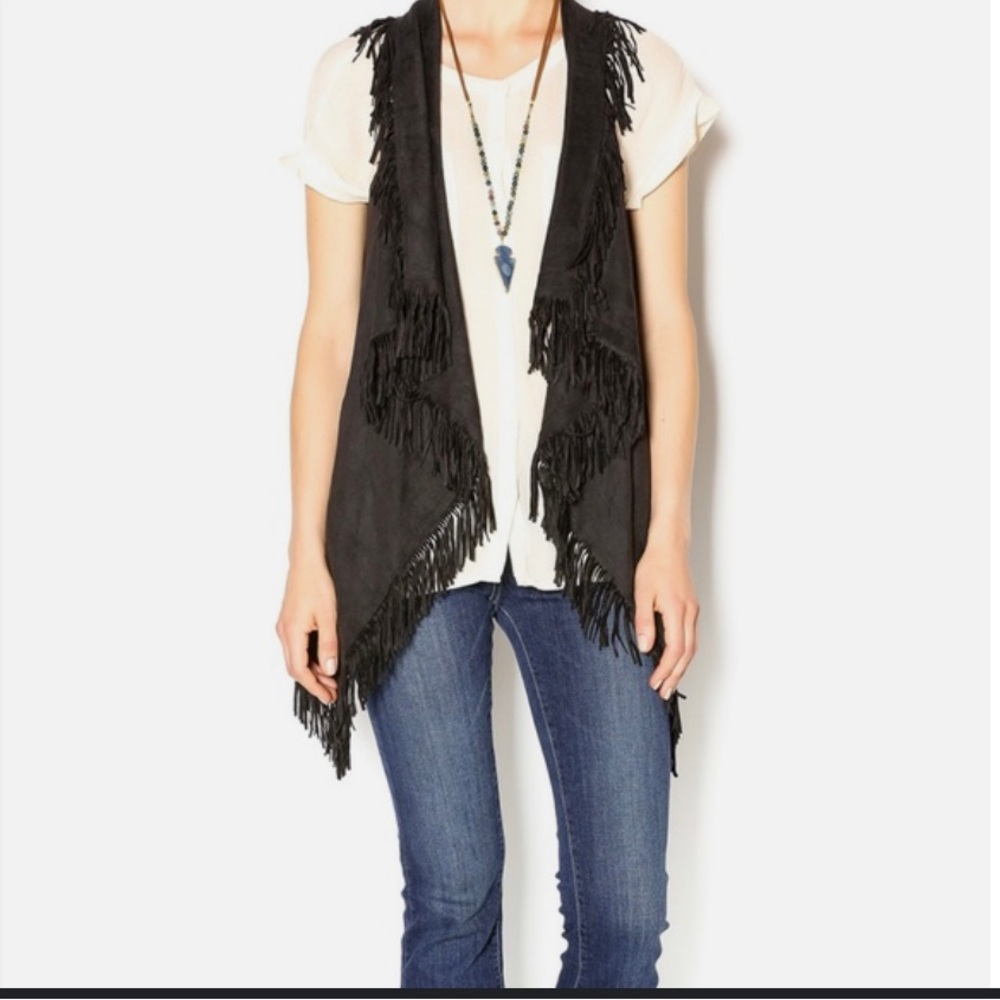 TCEC Black Fringe Vest